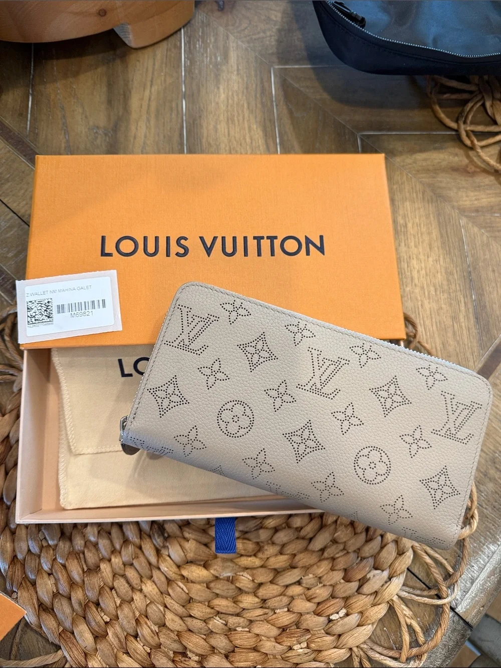 Louis Vuitton Taupe Perforated Monogram Zippy Wallet